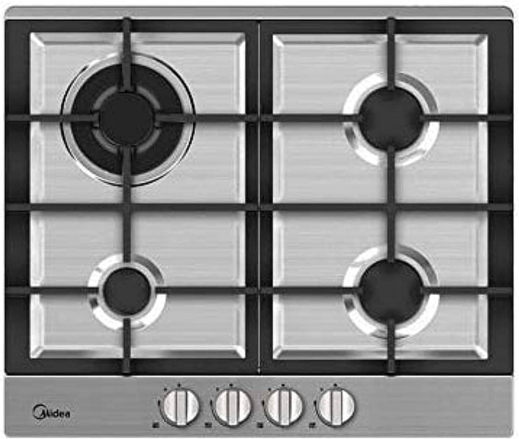 Midea 60cm 4-Burner Gas Built-in Hob, Stainless Steel – 60G40ME005-SFT