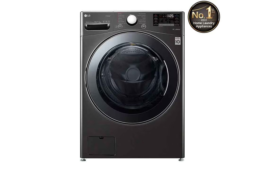 LG 20kg Wash / 12kg Dry Washer-Dryer, Black Steel – WDV2101BRV
