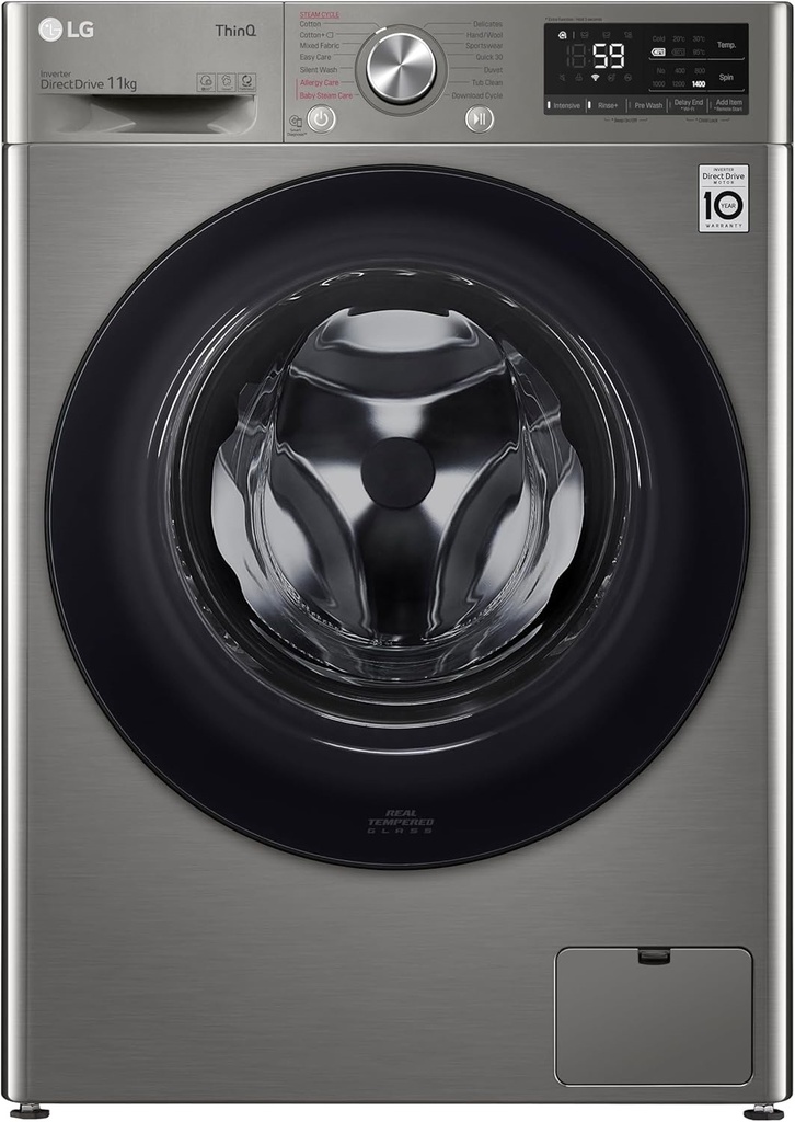 LG 1400rpm Front-Load Washing Machine, Silver – WR5011PSG