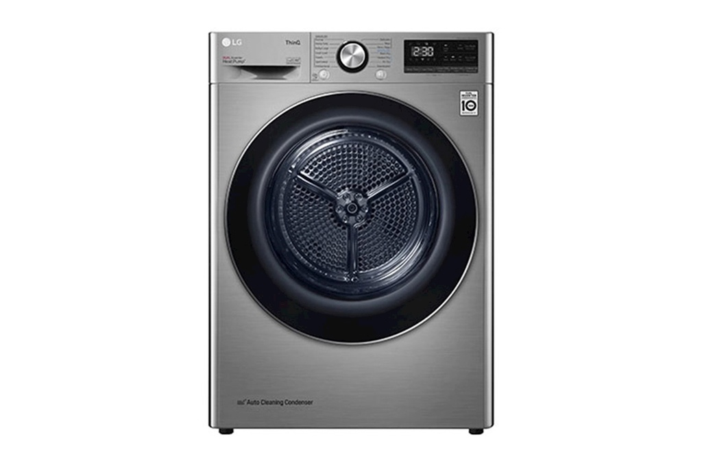 LG 9kg Dual Inverter Heat Pump Tumble Dryer, Silver – RH90V9PV8N