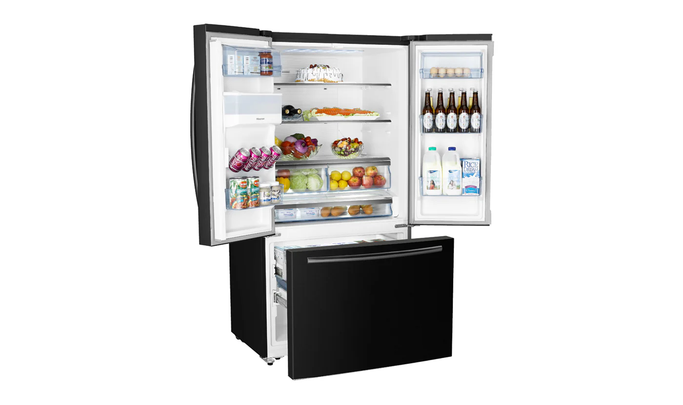 Hisense 575L 22CFT No Frost Inverter Refrigerator, Black – RF820N4WBU