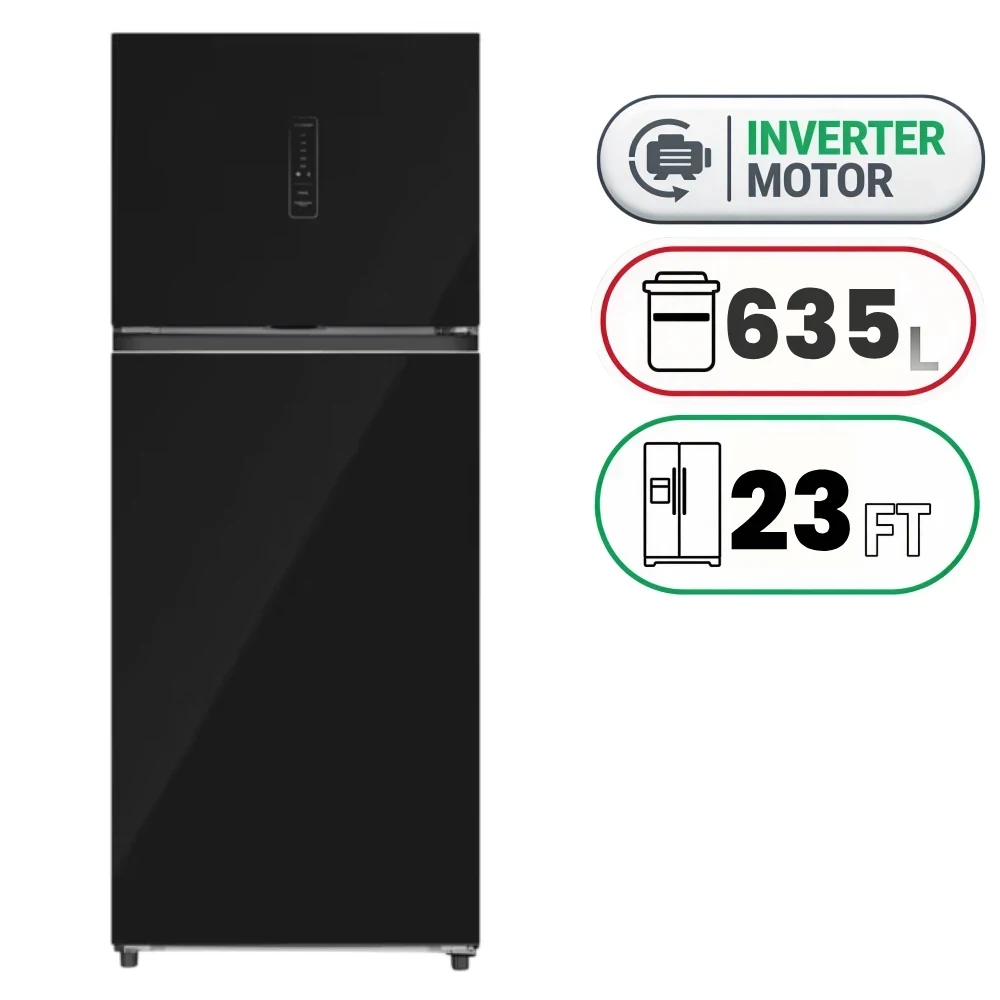 Hisense 635L Top-Mount No Frost Inverter Refrigerator, Black – RT3N635NBG