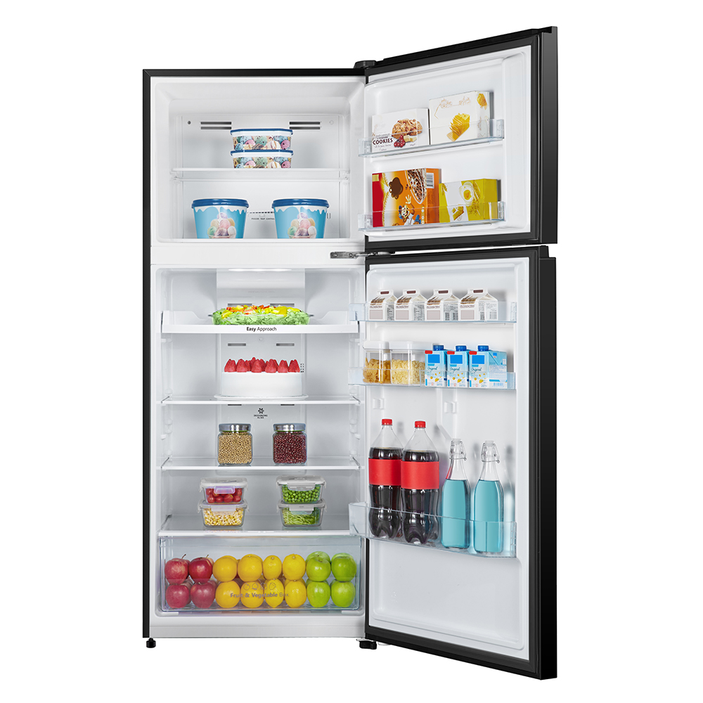 Hisense 500L Top-Mount No Frost Inverter Refrigerator, Black Glass – RT549N4ABU2