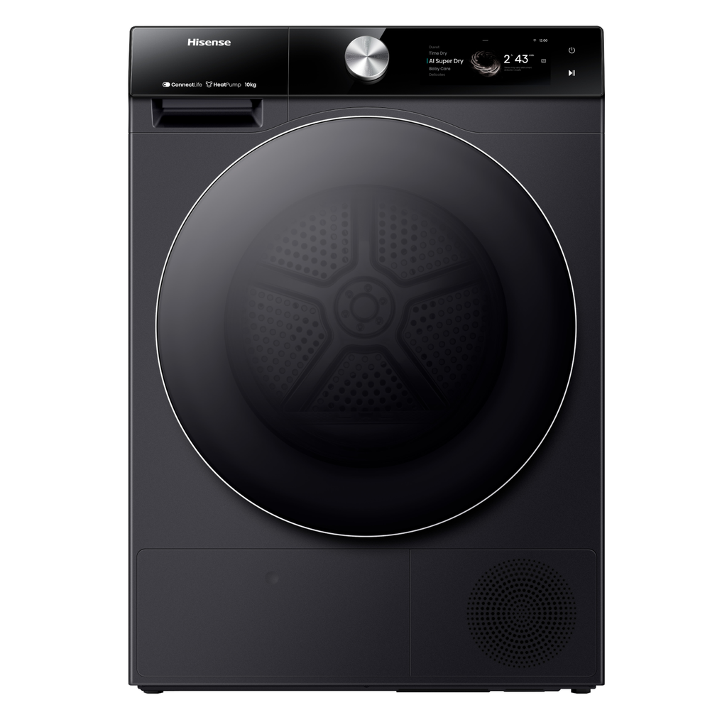 Hisense 10kg Heat Pump Inverter Tumble Dryer, Premium Black – DH7S107BB