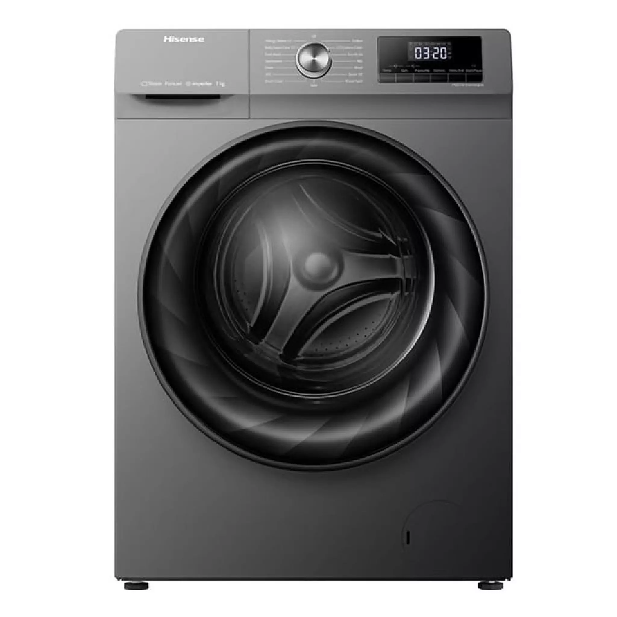 Hisense 7kg 1200rpm Inverter Front-Load Washing Machine, Titanium – WFQP7012T-P
