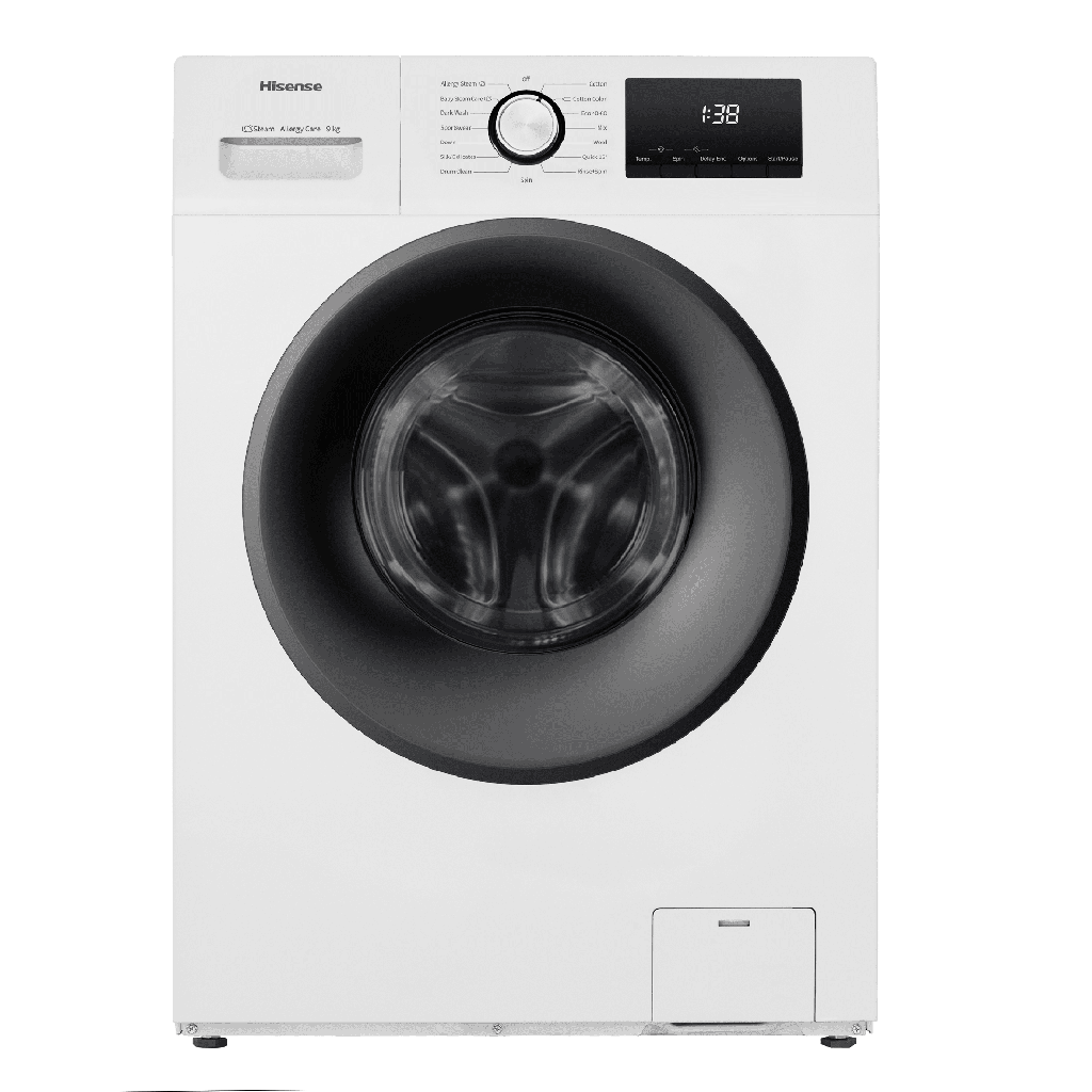 Hisense 8kg 1200rpm Inverter Front-Load Washing Machine, White – WFQP8012W/S