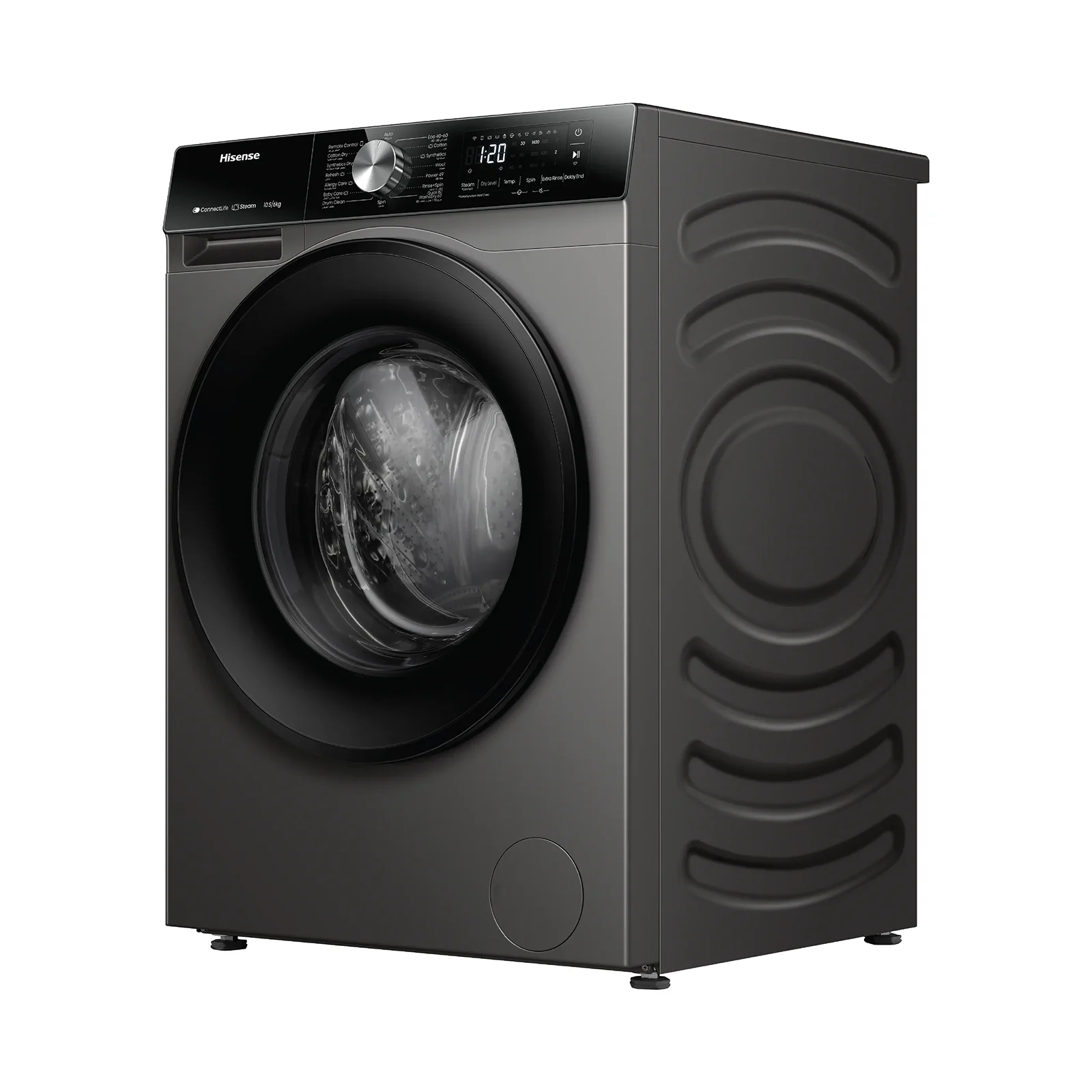Hisense 9kg Wash / 6kg Dry 1400rpm Inverter Washer-Dryer, Titanium – WD3S9043BT