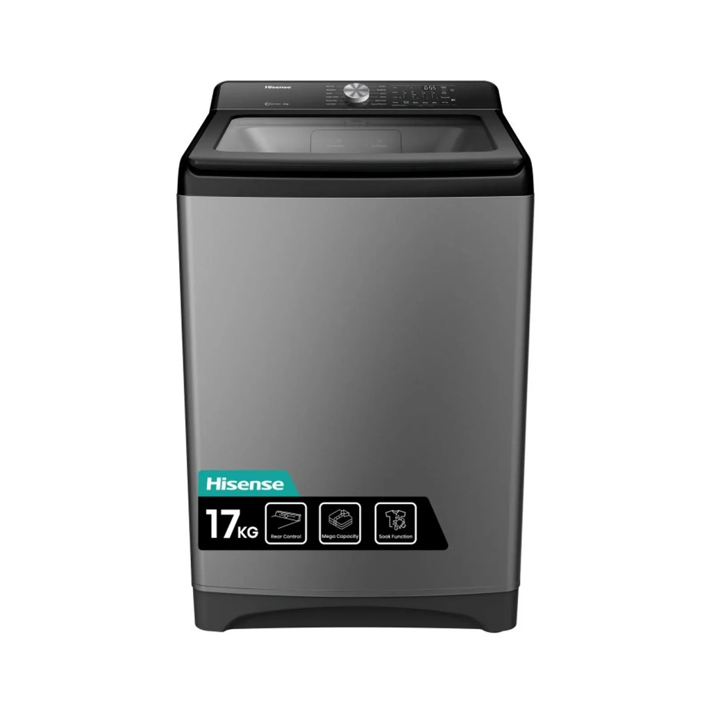 Hisense 17kg Top-Load Washing Machine, Grey – WT3I1723UT