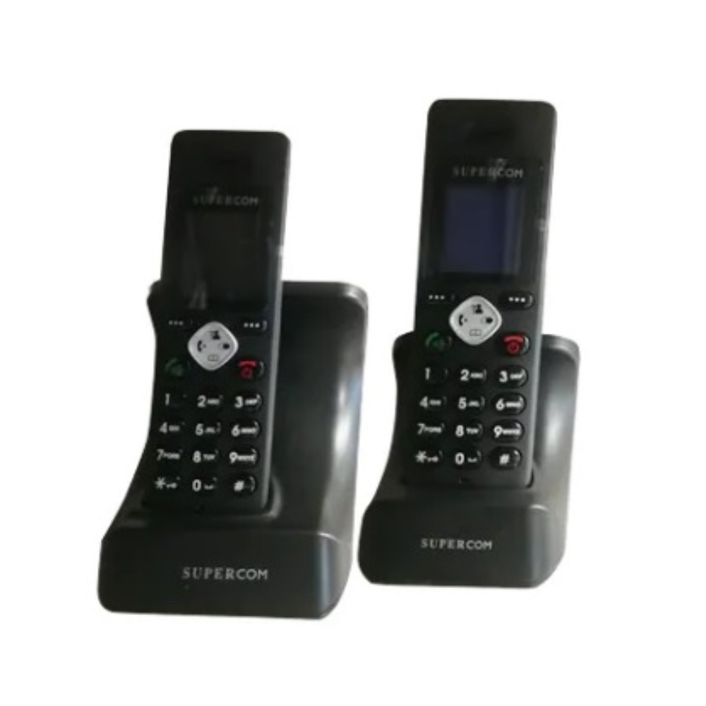 Supercom Twin Cordless Landline Phone, Black – CL-3650T
