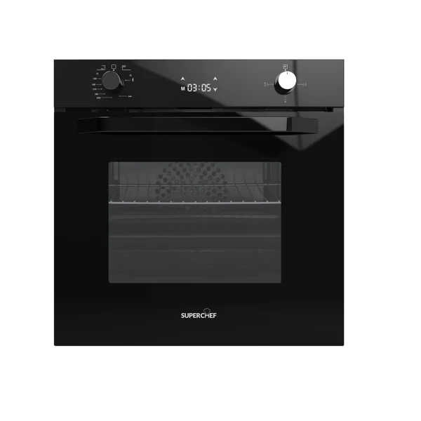 Superchef 60cm Gas/Electric Built-In Oven, Black – DO-60 GEF GLASS