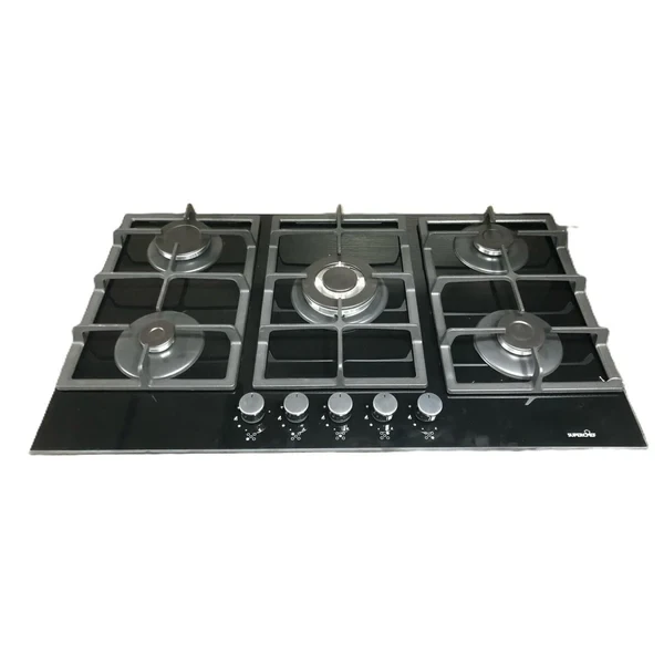 Superchef 90cm 5-Burner Gas Hob, Black – DH-90 5G GLASS