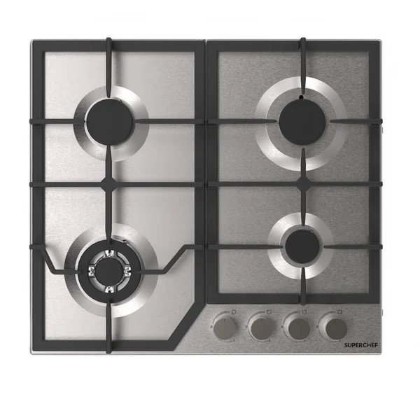 Superchef 60cm 4-Burner Gas Hob, Inox – DH-60 4G INX