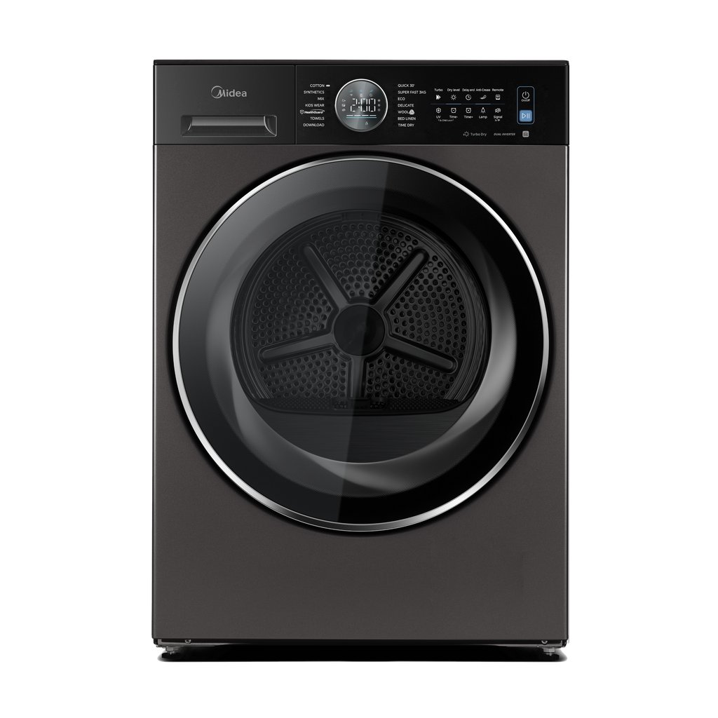 Midea 10kg Heat Pump Tumble Dryer, Titanium – MD210H100WB/T-LB