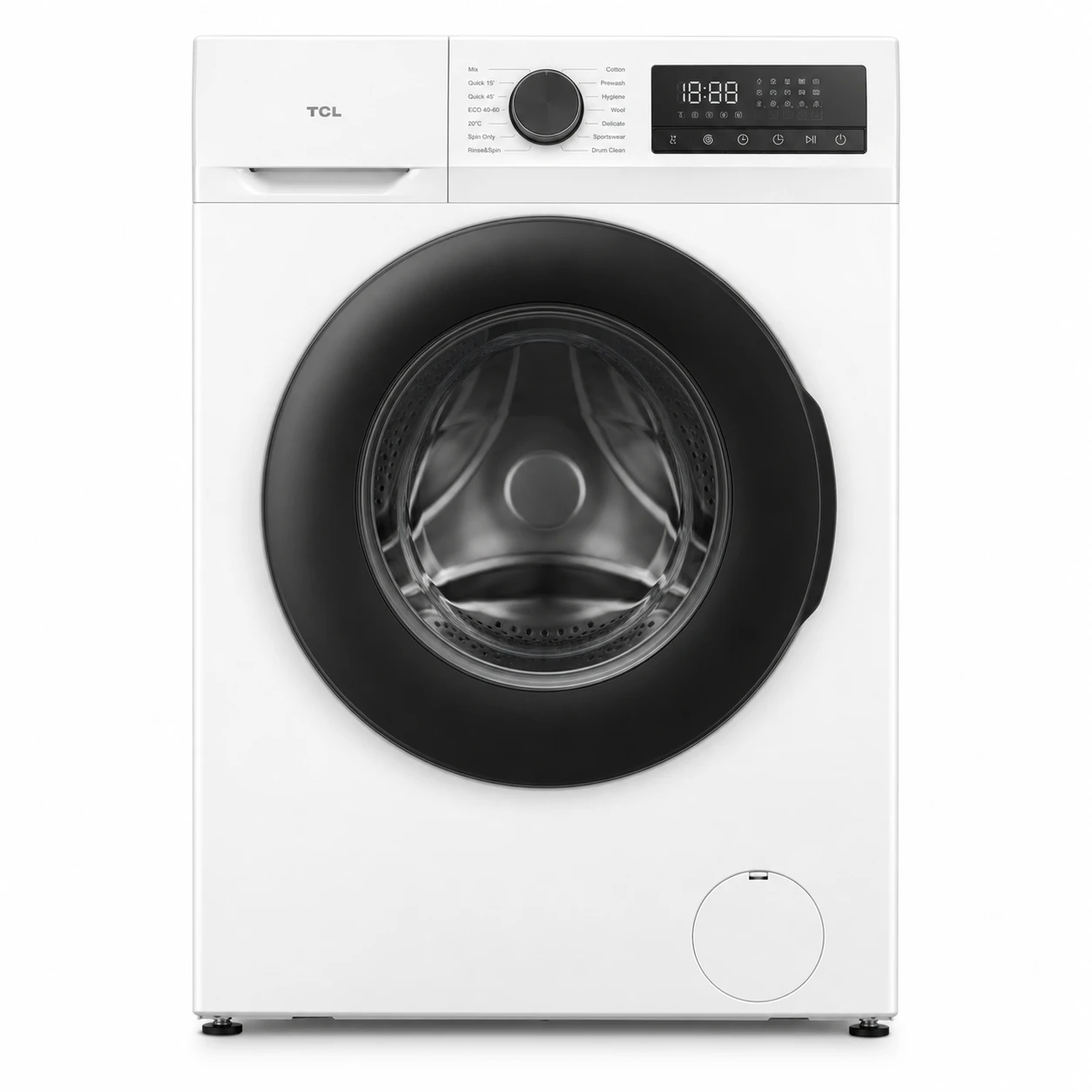 TCL 9kg 1400rpm Inverter Front-Load Washing Machine, White – P6809FLW
