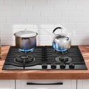 KB Elements 4-Burner Gas Hob & Cooktop, Black – ELK130GH4