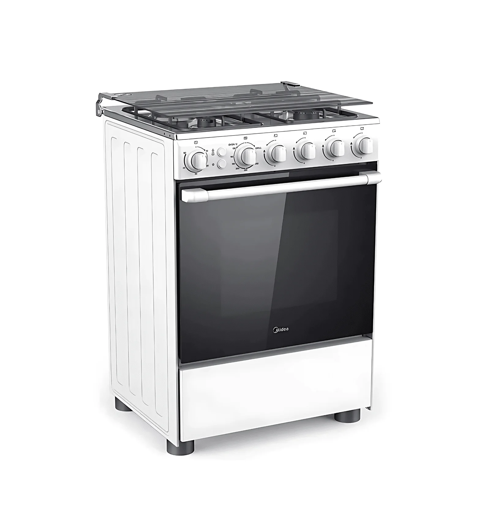 Midea 60cm 4-Burner Gas Freestanding Cooker, White – 24BMG4G057-W