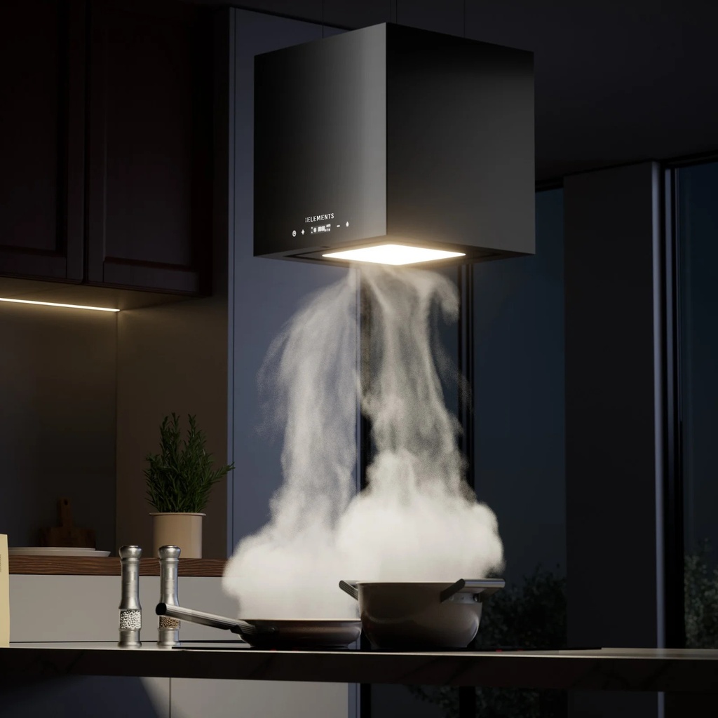 KB Elements Island Cooker Hood, Black – ELK26BS1