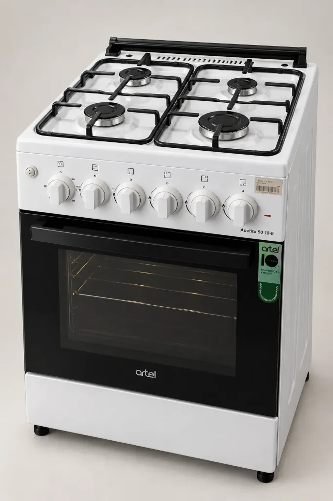ARTEL APETITO 50 10-E FREESTANDING 4 BURNERS GAS COOKER WITH ELECTRIC OVEN – WHITE